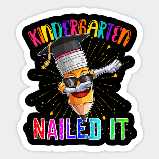 Dabbing Kindergarten Pencil Graduation Class 2021 Nailed It Sticker